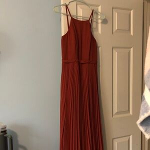 Azazie Terracotta Pleated Wedding Dress